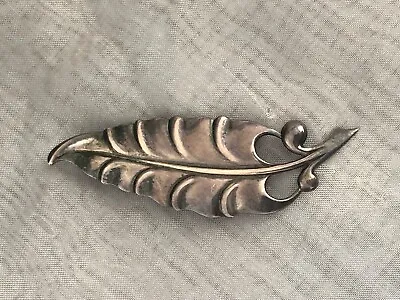 Eiler & Marloe Danish Sterling Silver Jewelry Leaf Brooch Pin Skøvirke VINTAGE • $275