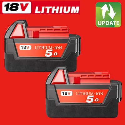 2PACKS 5.0 AH FOR Milwaukee 48-11-1812 HD M18 Battery High Output 18V 18 Volt XC • $43.92