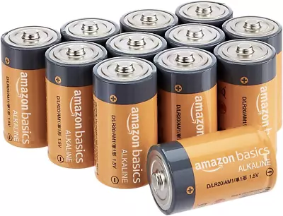 12-Pack D Cell Alkaline All-Purpose Batteries 1.5 Volt 5-Year Shelf Life • $25.28