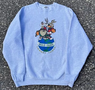 Vintage Looney Tunes World Champs Crewneck Sweatshirt Basketball XL 1991 • $40