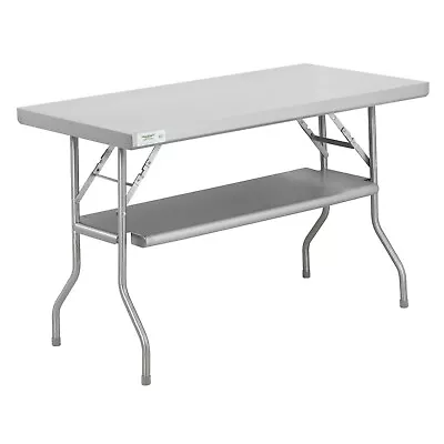 PICK YOUR SIZE Stainless Steel Folding Work Table Metal Stand Removable Shelf • $268.07