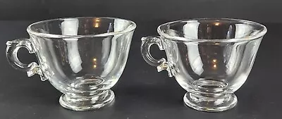 Vintage Clear Federal  Glass Punch Bowl/Tea  Cups - Set Of 2 • $19.99