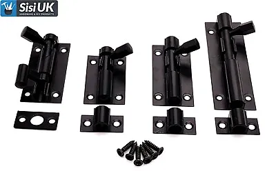 Various Size Door Bolt With Screws Bathroom Toilet Shed Lock Catch Latch Slide • £5.62