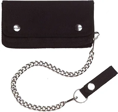 Biker Wallet With Long Chain Black Bi-Fold Multi-Pocket Trucker Motorcycle Bike • $13.99