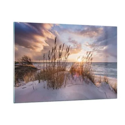 Glass Print 120x80cm Wall Art Picture West On The Beach Large Decor Artwork • £143.99