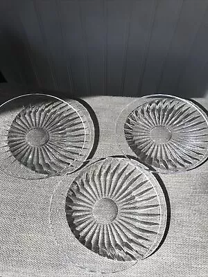 $24 • Buy Val St Lambert 5 3/4  Balmoral Cut Snack /bread Plates-set Of 3