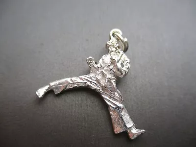 Vintage Sterling Silver **3-d Taekwondo Karate Charm Pendant** #st113 • $13.99