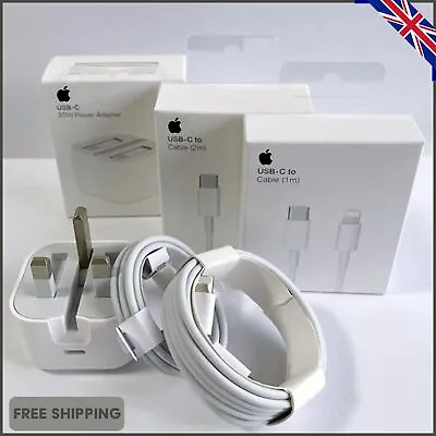 20W USB-C Power Adapter Charger Plug & Cable For Apple IPhone IPad UK • £11.85