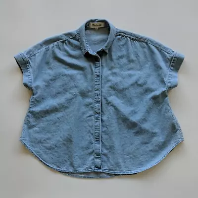 Madewell Denim Hilltop Shirt Women's Size XS Chambray Blue Button Front Cotton • $25