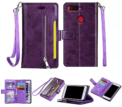 Oppo R11s Multifunction Wallet Case 9 Card Slots Front Pocket Zipper • $11.50