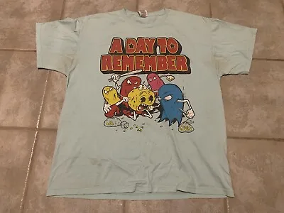 VINTAGE A Day Remember To Remember Keep Running Your Mouth Shirt XL Pac Man Hxc • $64.95