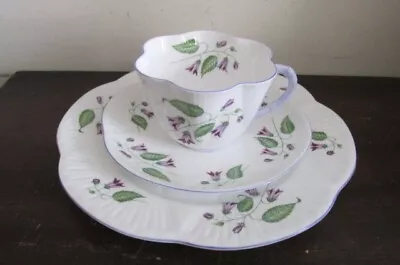 Shelley Bone China England Dainty Campanula Trio Tea Cup And Saucer Salad Plate • $55