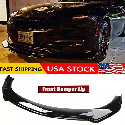 Glossy Black Front Bumper Lip Splitter Spoiler Body For E36 E46 E90 E91 E92 E93 • $59.99