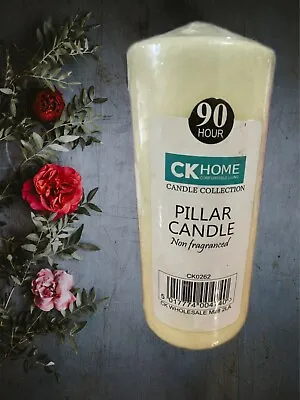 90 Hour Pillar Candle- Great Value! Long Time Burn. • £7.95