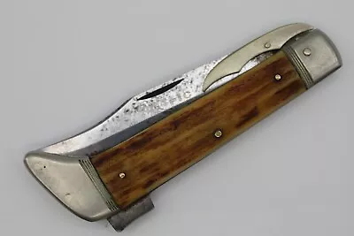 Vintage PIC Solingen Germany Swing-Guard Lock-Back Clasp Knife STAG HNDL. Unused • $80