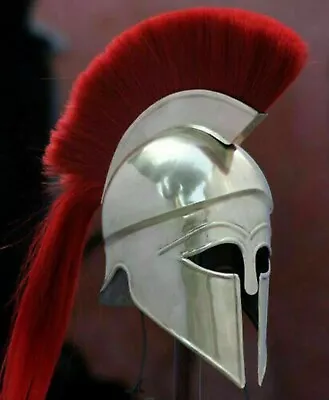 Medieval 300 Spartan Helmet Wit Crest Plume Greek Troy Costume Armor Warrior Hat • $96