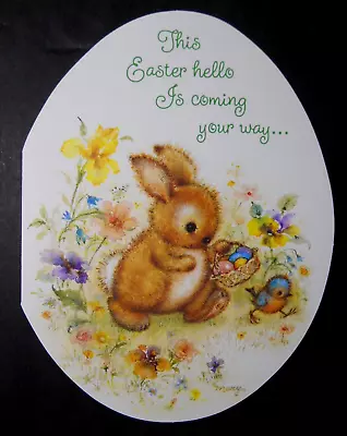 Vintage Greeting Card MARY HAMILTON Bunny & Bluebird EASTER Hallmark UNUSED • $7.99