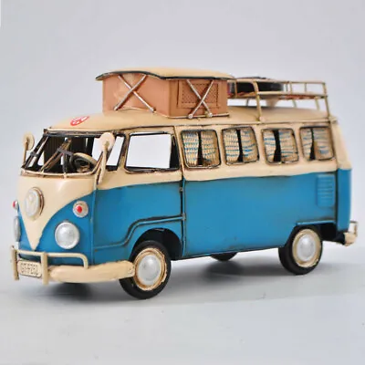 Classic Bus Model With Roof Rack Handmade Antique Vintage Metal Craft Collection • $341.55