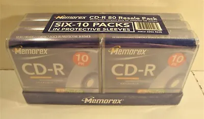 MEMOREX CD-R  6-10/packs Resale Pack NEW & SEALED  52x 700MB 80min Blank Cd's • $23.99