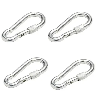 Locking Carabiner Clip Snap Hook Spring Loaded Steel Karabiner Carabina Carbine • £0.99