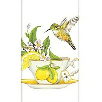 Mary Lake-Thompson Teacup Lemons & Hummingbird Flour Sack Kitchen Towel Bagged • $10.50