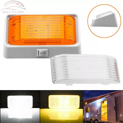 $12.19 • Buy 12V Light Fixture LED RV Exterior Porch Utility Light W/switch Clear+Amber Lens