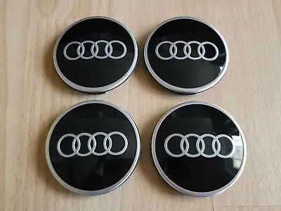 Set Of 4 Genuine OEM 2018-2024 Audi Center Caps 61mm GLOSS BLACK P/N 81A601170 • $50