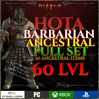 Diablo 4 🪓 Hota Barb 🪓 Full Ancestral Set 🪓 Rare Item 🪓 Season Ladder 3 D4 • $49.99