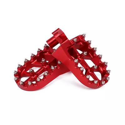 $31.88 • Buy Red Aluminum Footpegs Foot Rest CNC For CR250 WR250 TC250 TE250 TXC250