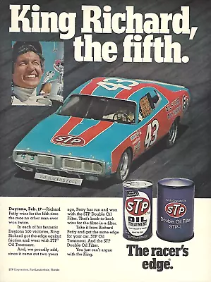 1974 STP Oil Treatment Filter King Richard Petty Daytona Racing Vintage Print AD • $8.98