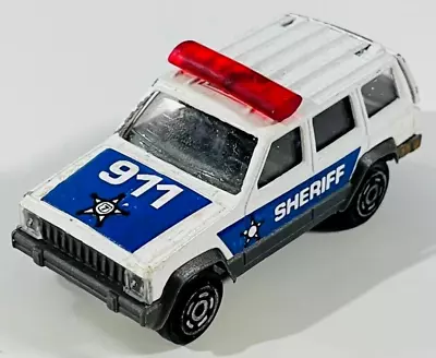 Vintage Majorette Jeep Cherokee 911 Sheriff No. 224 1/60 Scale White Trunk Open • $5.99