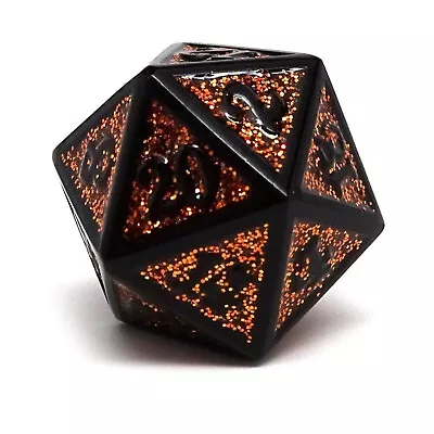 Easy Roller Metal D20 - Heroic Dice Of Metallic Luster - Orange W/Black New • $11.49