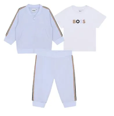 Hugo Boss Baby 3 Piece Tracksuit Baby Boys Blue Size 1 M #REF • £84.99