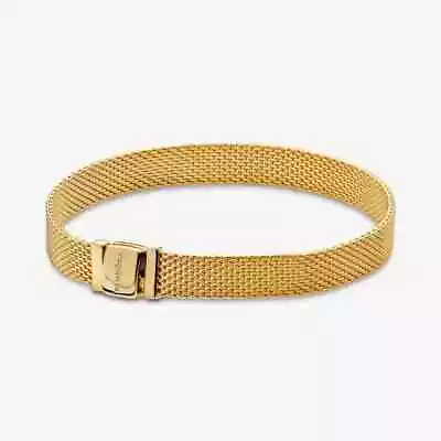 New 100% Authentic Pandora Shine Gold Reflexions Mesh Bracelet 568666C00-15cm • £99.99