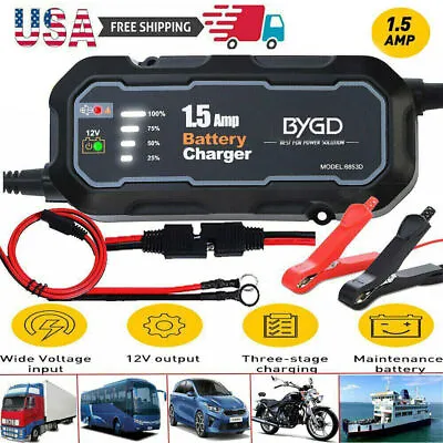 12V Smart Automatic Battery Charger Maintainer Motorcycle Car Trickle Float • $18.99