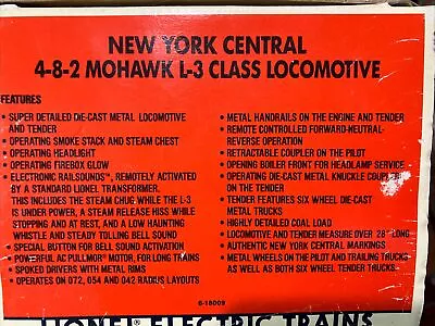 Lionel 6-18009 Mohawk Steam Engine • $167.50