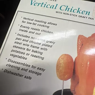 Deluxe Vertical Chicken Roaster With Non-Stick Gravy Pan New • $11.99