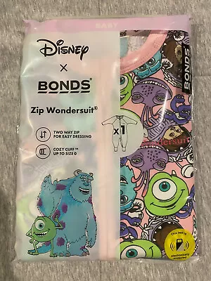 Bonds Baby Wondersuit Zippy Disney Monsters Inc Pink 000 00 0 1 2 & 3BNIP • $35