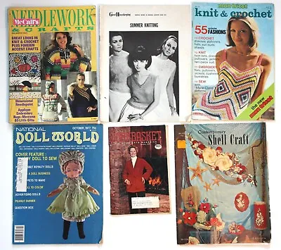 Lot Of 6 Vintage Hobby Knitting Craft Magazines 1965-1977 • $10