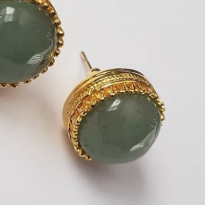 Vintage Earrings 1994 Gold Tone Green Mma Metropolitan Museum Of Art 14kt Post • $60