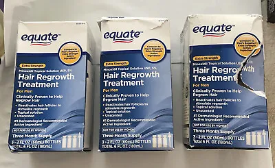 9 Month Supply Equate 5% Minoxidil Solution Hair Regrowth For MEN 7/24+ OPEN BOX • $48