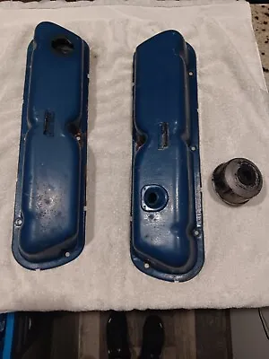 1962-97 Sb Ford Blue Steel Oe Stock Style Valve Covers 260 289 302 347 351w 5.0 • $50