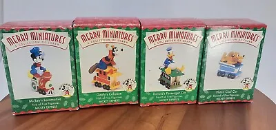 Hallmark 1998 Merry Miniatures Mickey Express Disney Christmas Train Set 4 VTG • $18.99