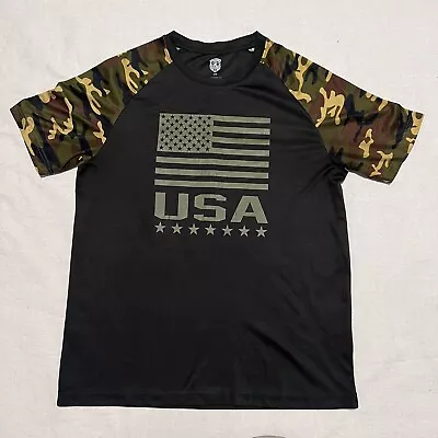 Eleven Vs 11 USA Soccer T-Shirt Mens Size Large Camo Short Sleeves Black Wicking • $10.99