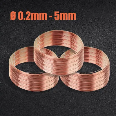 Copper Craft Wire Reel Round Solid Diameter Ø 0.2-5mm Wirework Jewellery Making • $1.76