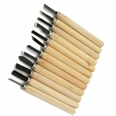 £6.99 • Buy 12 Wood Carving Knife Chisel Kit Woodworking Whittling Cutter Chip Hand Tool Cut