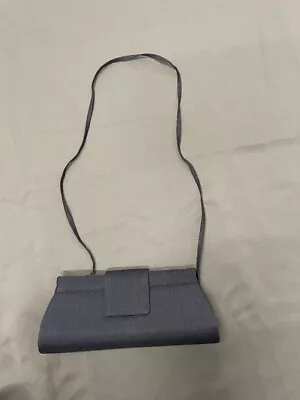 JACQUES VERT Women's Navy Clutch Handbag With Strap- CG B13 • £7.99