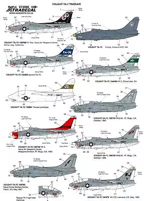 Xtra Decals 1/72 VOUGHT A-7L CORSAIR TWOSAIR Two-Seaters U.S. Navy Service • $13.50