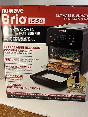 Nuwave Brio 15.5Qt Air Fryer Rotisserie Oven X Large Family Size 1800 W New Box • $139