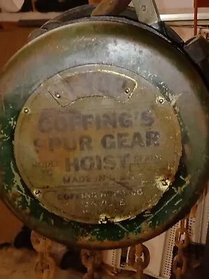 Vintage/Antique Coffing's Spur Gear Chain Hoist 1 Ton • $197.77